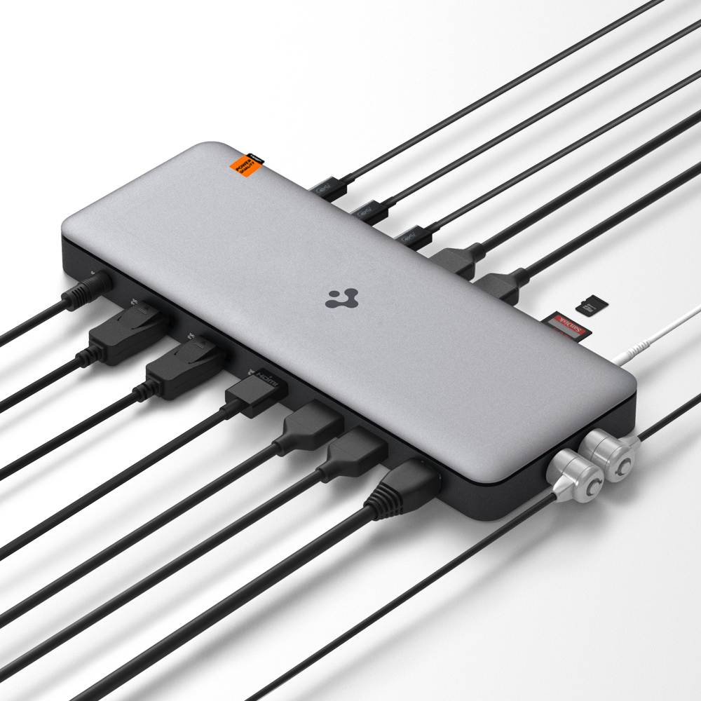 슈피겐 14in1 USB4 C타입 도킹스테이션 썬더볼트4 8K 맥북 멀티 허브