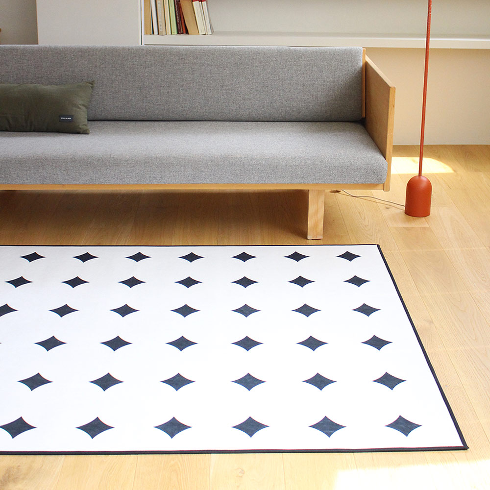 모던 다이아 워셔블 단모 생활 방수 거실 러그 카페트