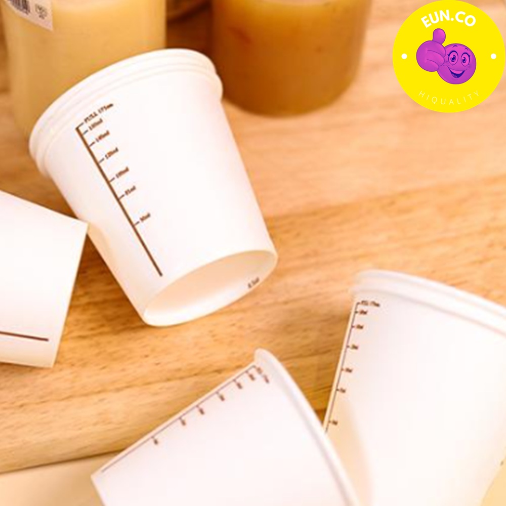 천연펄프 종이컵 눈금자 일회용 사무실 업소용 미니