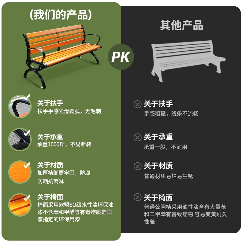 야외벤치 정원 의자 야외용 카페 테라스 공원 벤치의자 철제 공원벤치 대기 - 상세 이미지 2
