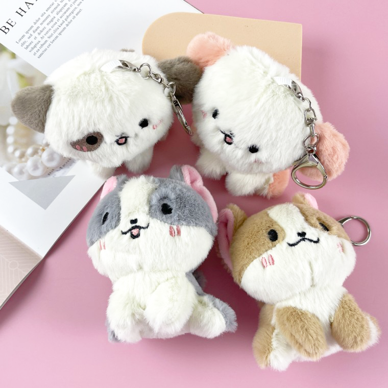 귀여운 댕냥이 고양이인형키링 강아지키링 동물 캐릭터 열쇠고리 파우치 가방 자동차 키홀더 - 메인 이미지