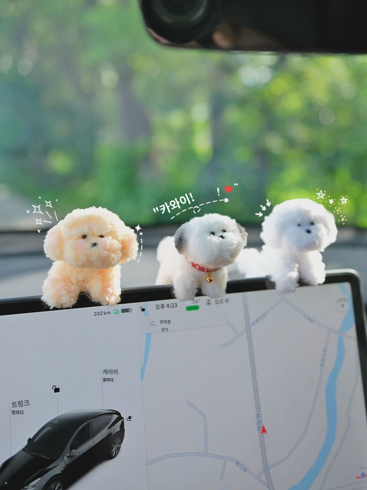 모니터인형 장식 모니터걸이인형 강아지 강아지소품 - 상품 이미지