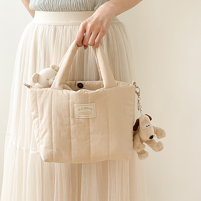 슬로뚜두 코지패딩(스몰) 토트백 가벼운 국민 기저귀가방 출산선물 데일리백 문센 유모차 가방