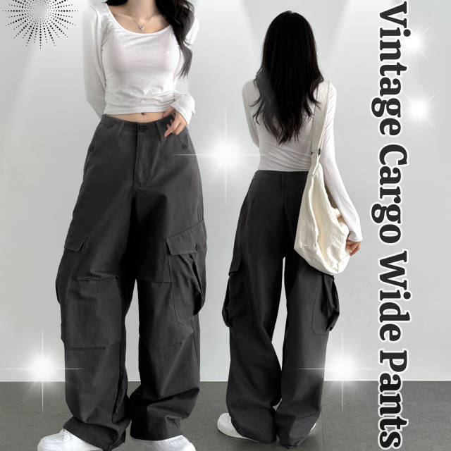 버뮤다 와이드 핀턱 카고 코튼 팬츠 - 상세 이미지 2