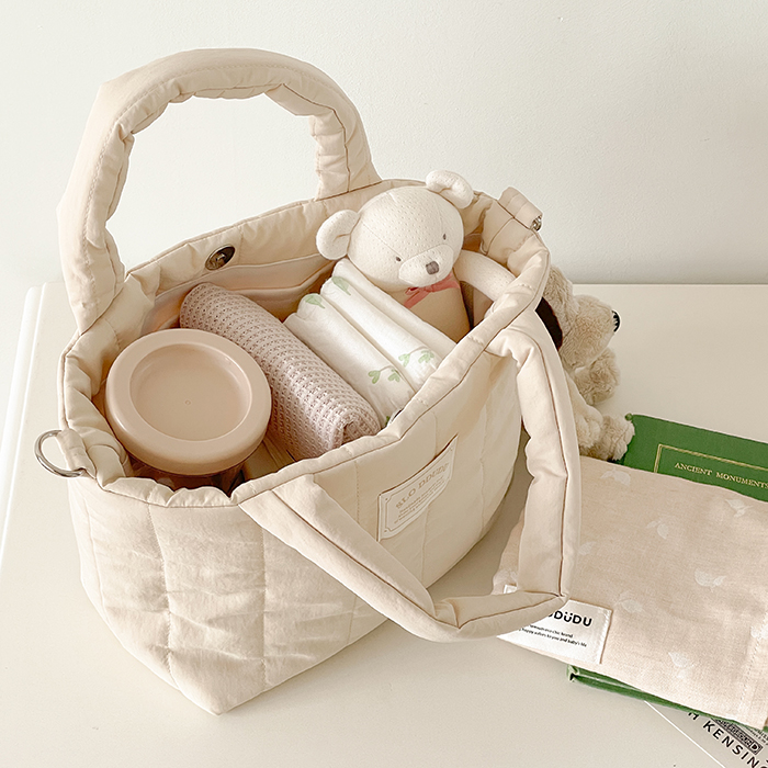 슬로뚜두 코지패딩(스몰) 토트백 가벼운 국민 기저귀가방 출산선물 데일리백 문센 유모차 가방