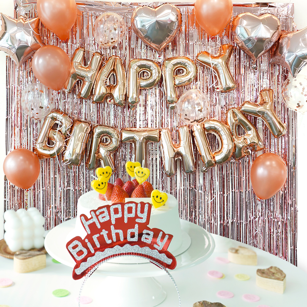 키저스 생일파티 용품 풀 세트 스마일생일초+티아라+풍선+가랜드 9종 36pcs - 메인 이미지