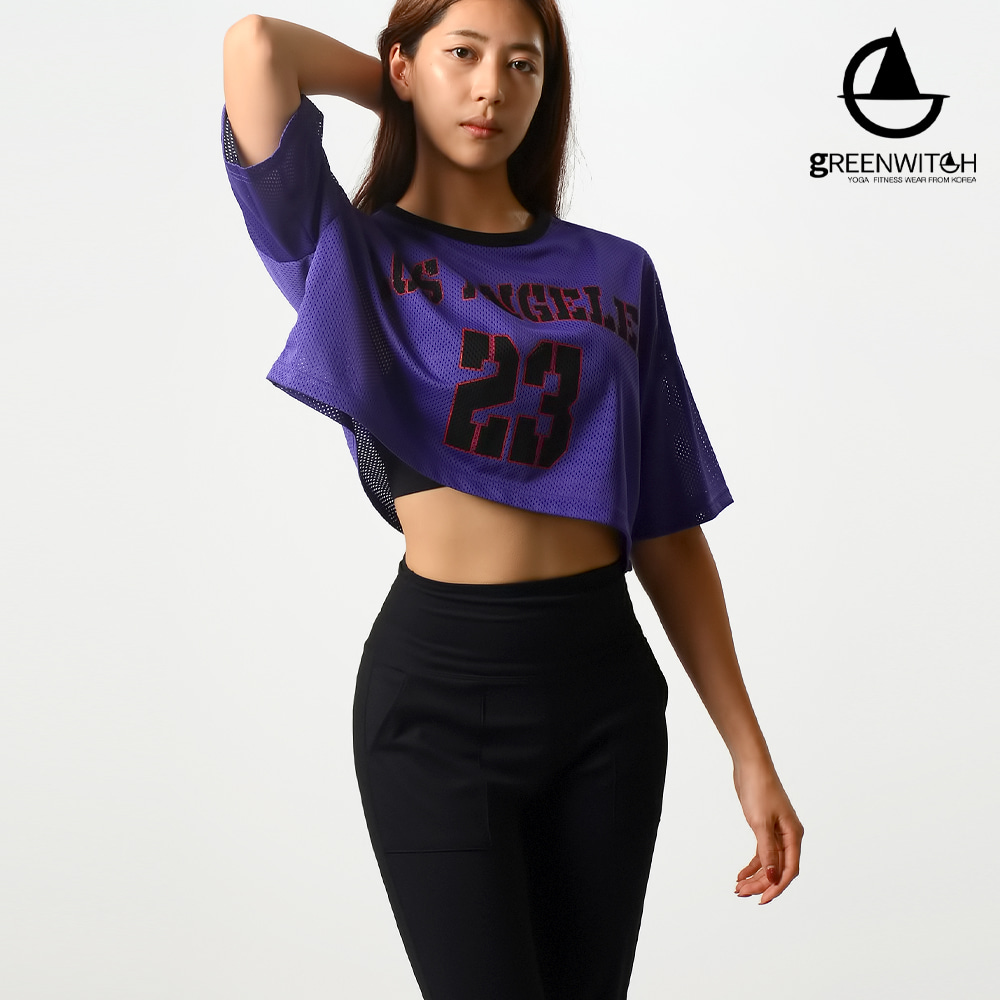 그리니치 시원하고 쾌적하게 메쉬 크롭티 커버업 요가복 - 상세 이미지 3