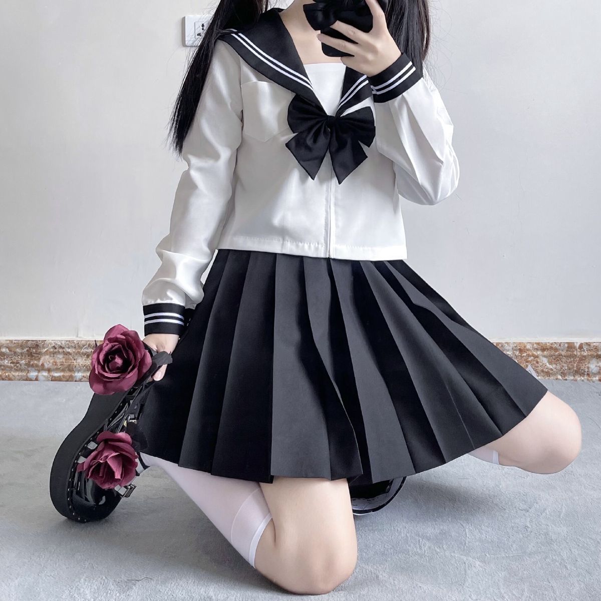 메이드복 세라복 여고생 옛날 일본 코스프레 교복 - 상품 이미지