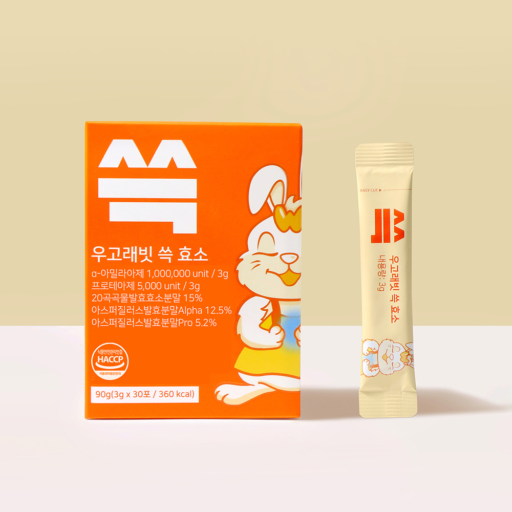 [4박스] 우고래빗 쓱 효소 곡물 발효 유산균 소화효소 30포, 4개 - 상세 이미지 3