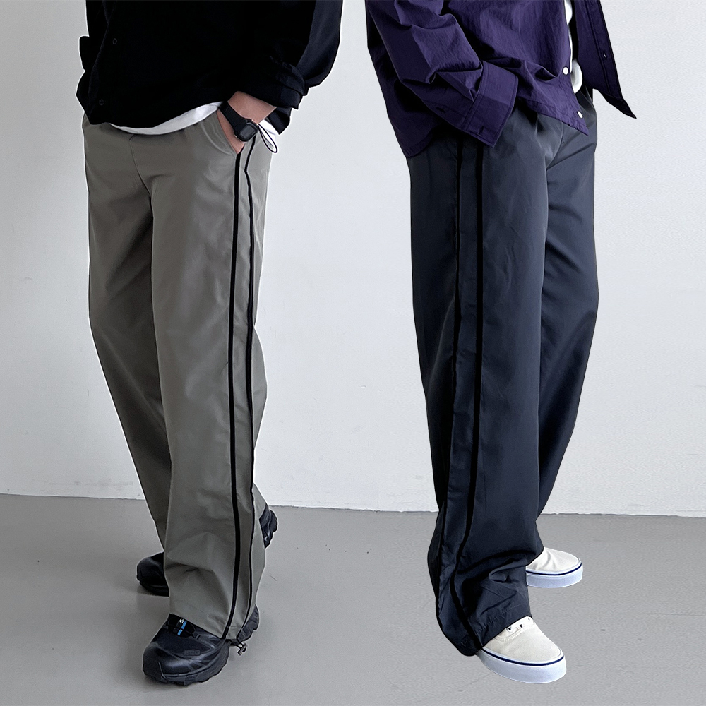 1+1 남자와이드팬츠 옆라인 벌룬팬츠 남자통바지 통넓은바지 - 상품 이미지