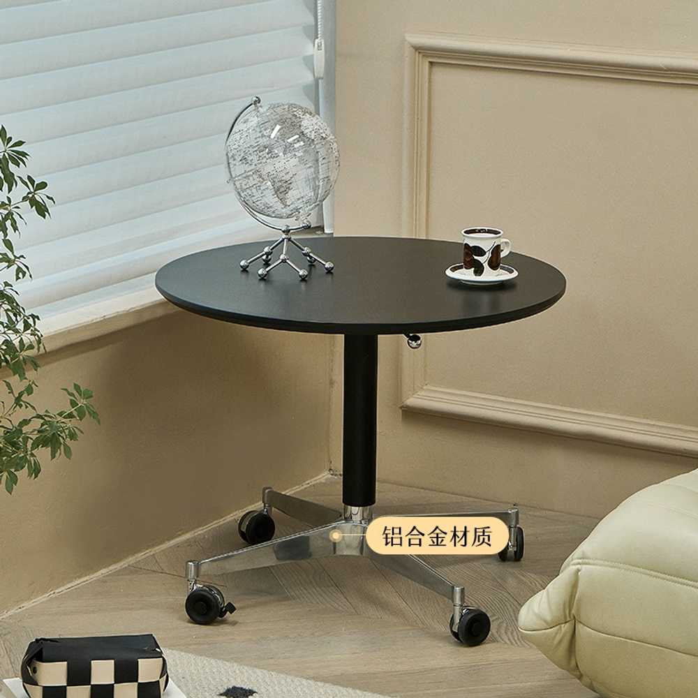 높이조절 원형 테이블 업모션 거실 커피 탁자 티테이블 60cm - 상세 이미지 4