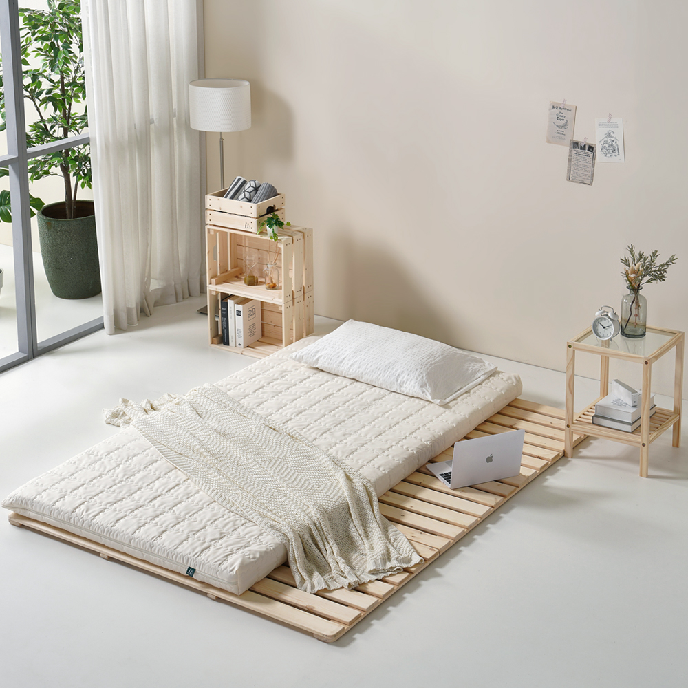 두꺼운 요 매트 3단 바닥에 까는 접이식 1인용 매트리스 소프트폼 침대형 5cm 멀티싱글