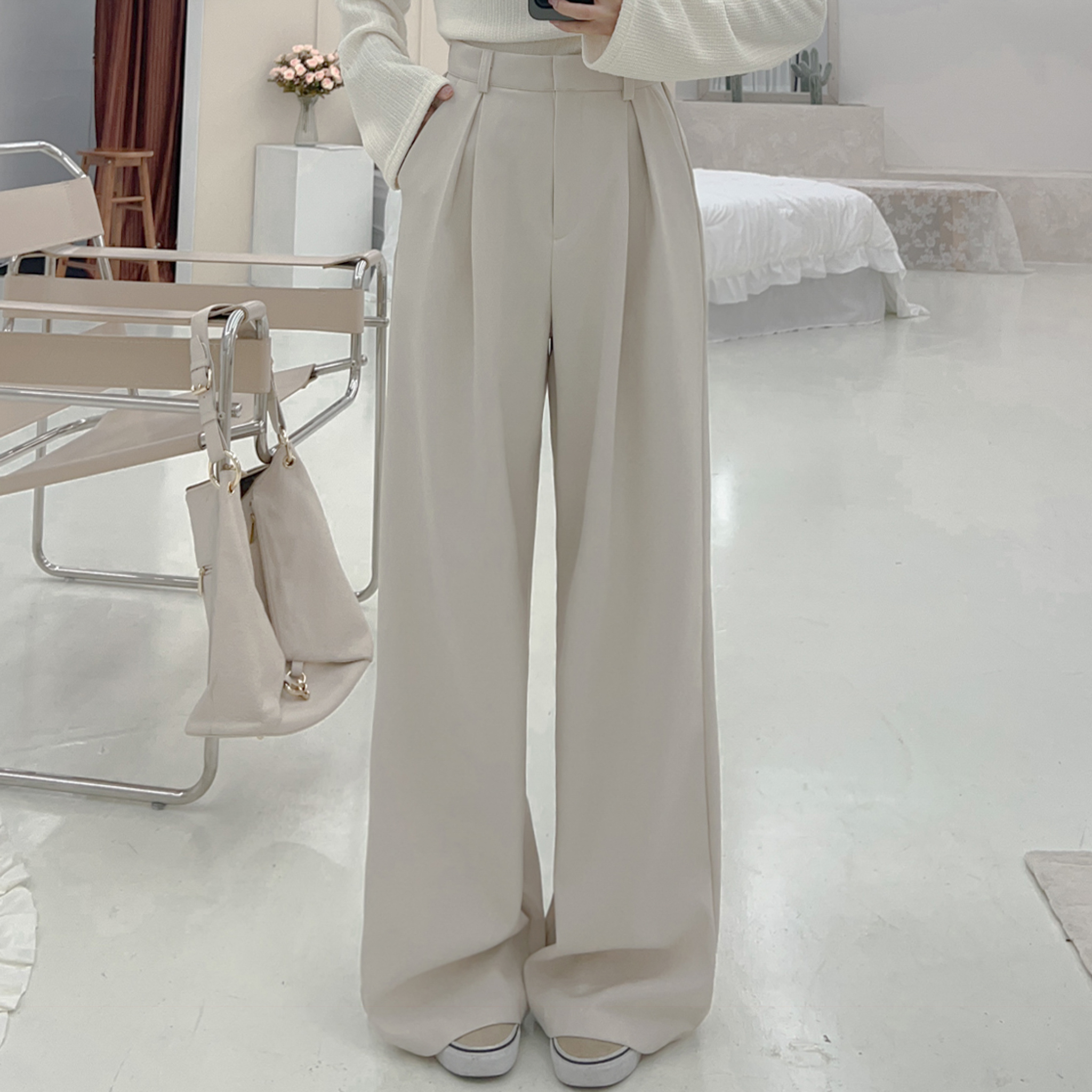 하이웨스트슬랙스 브라운슬랙스 아이보리슬랙스 - 상품 이미지