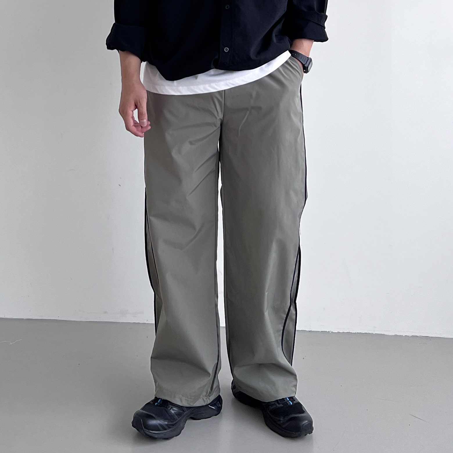 남자와이드팬츠 옆라인 벌룬팬츠 남자통바지 통넓은바지 - 상세 이미지 2