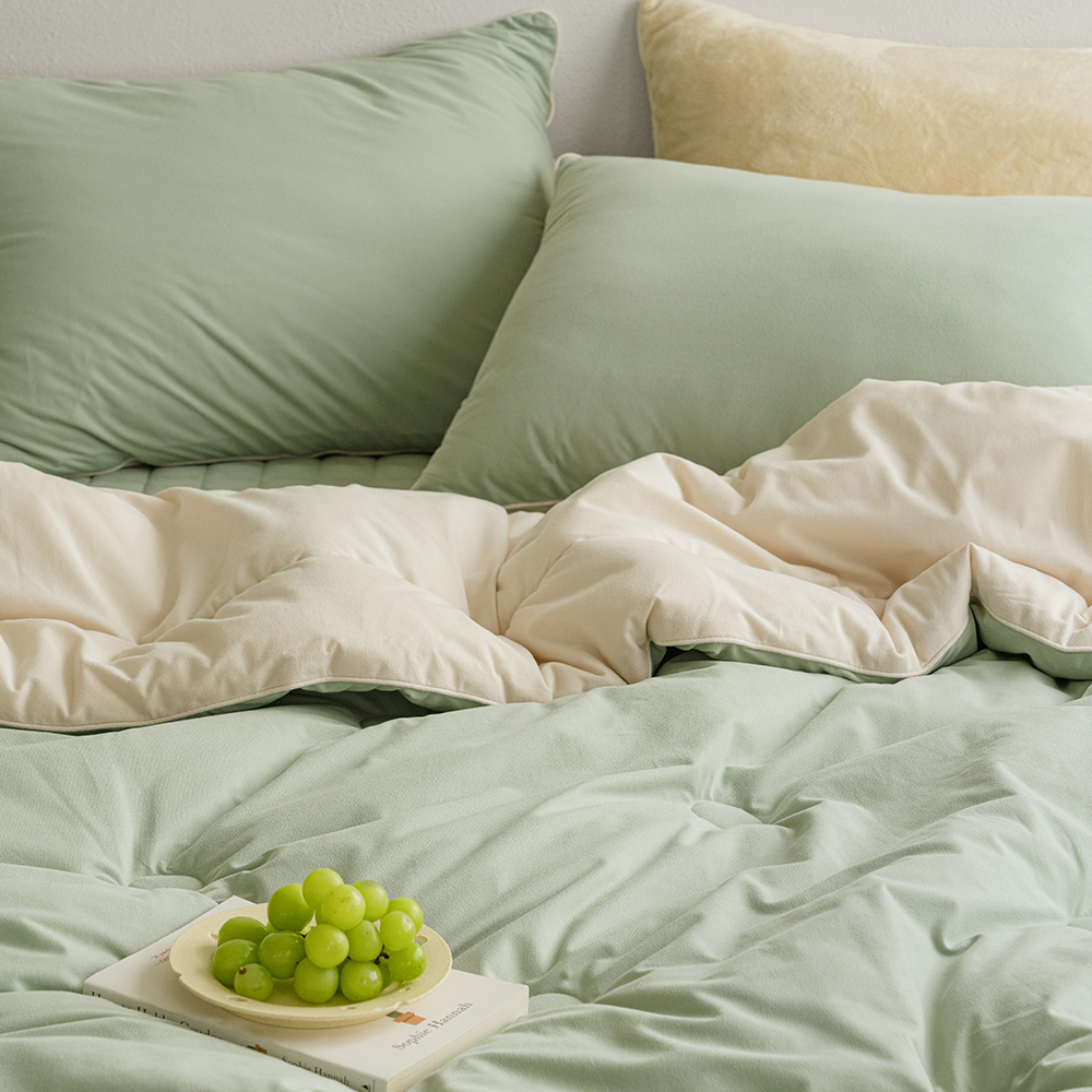 슈크림 리버시블 극세사 겨울 차렵이불세트 SS