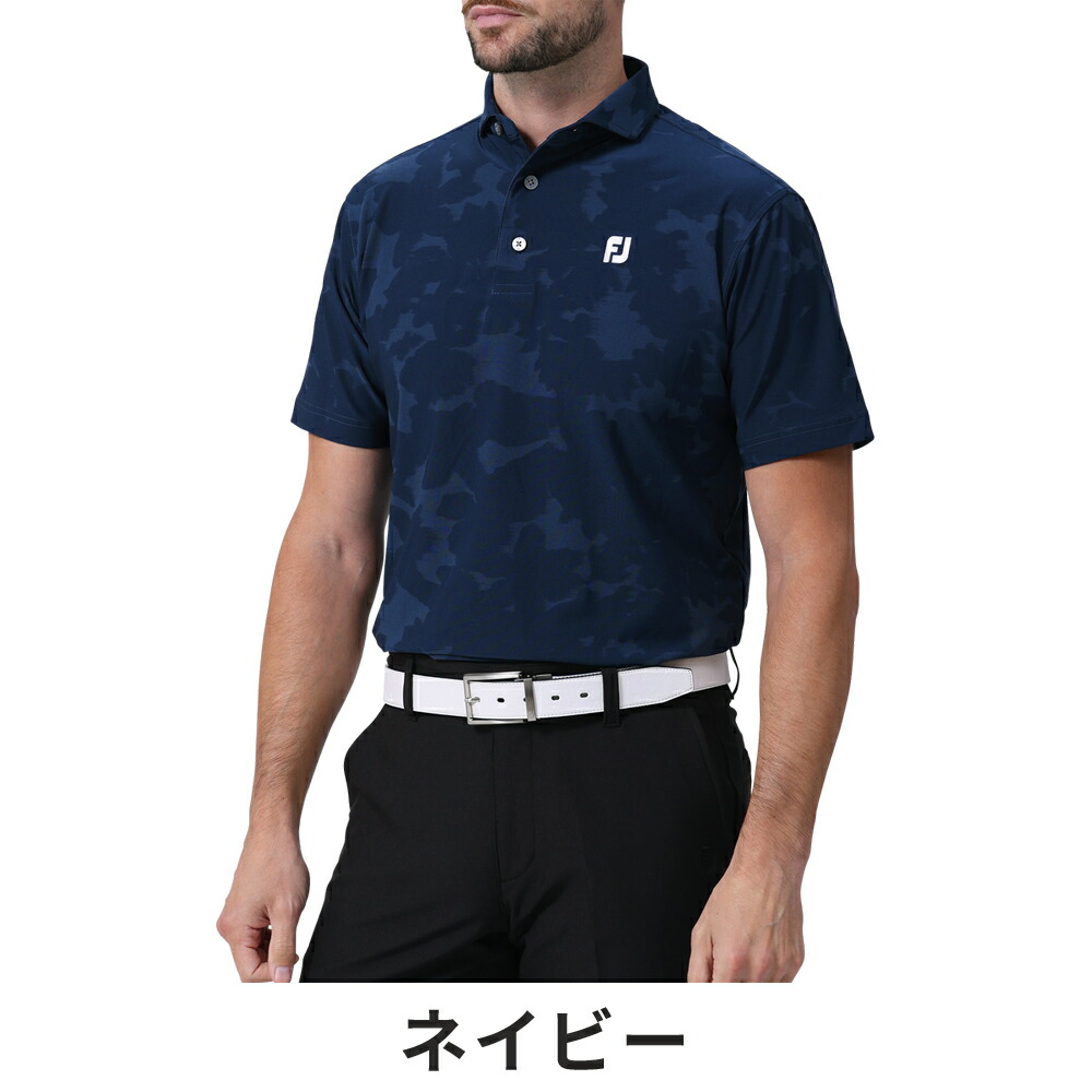 풋조이 FOOTJOY 플로랄 카모 자카드 반팔 와이드 카라 골프 셔츠 FJ-S24-S22 - 상세 이미지 3