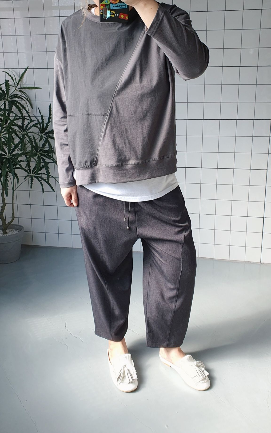 (무배)환절기 세미정장룩 슬랙스 배기바지 - 상세 이미지 5