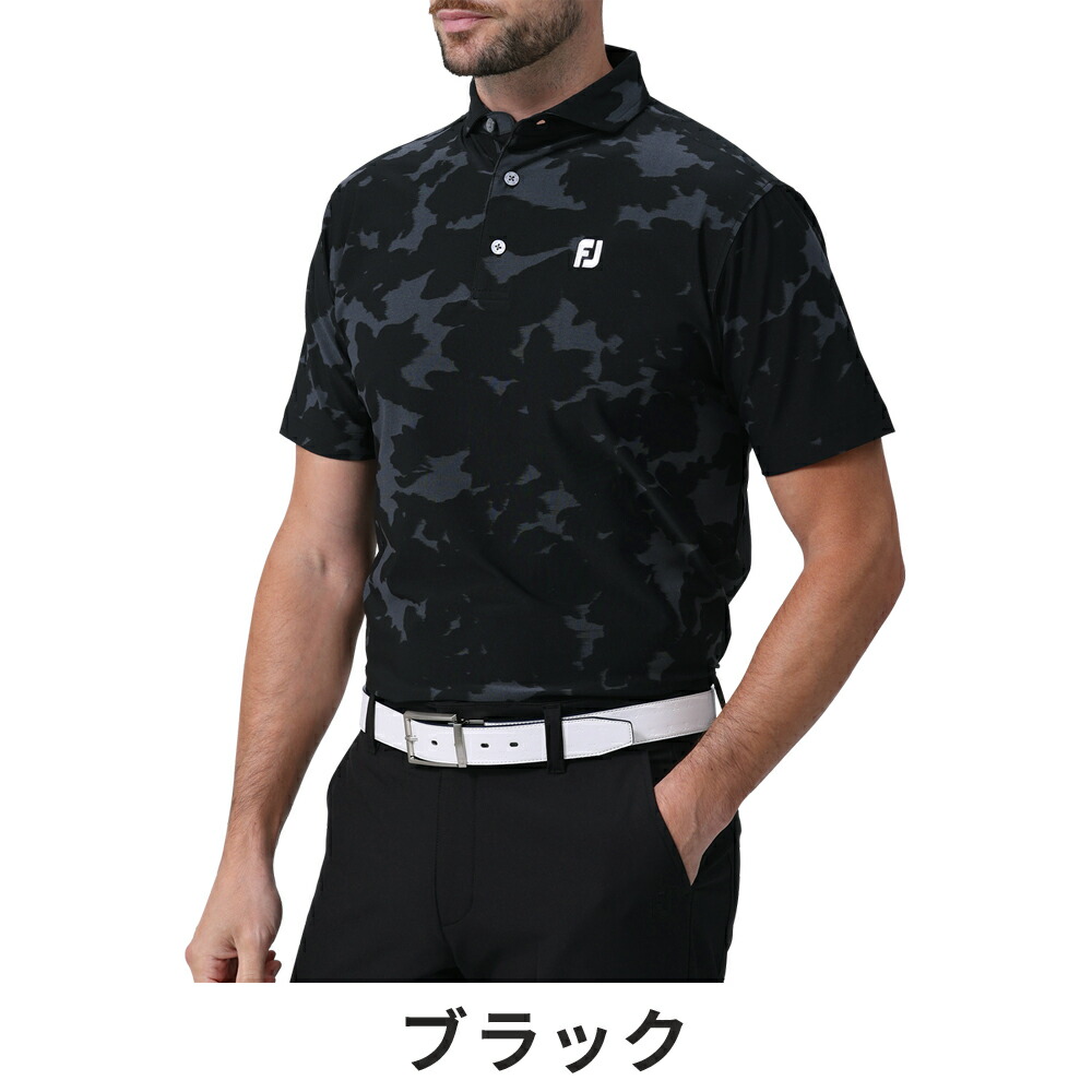 풋조이 FOOTJOY 플로랄 카모 자카드 반팔 와이드 카라 골프 셔츠 FJ-S24-S22 - 상세 이미지 5
