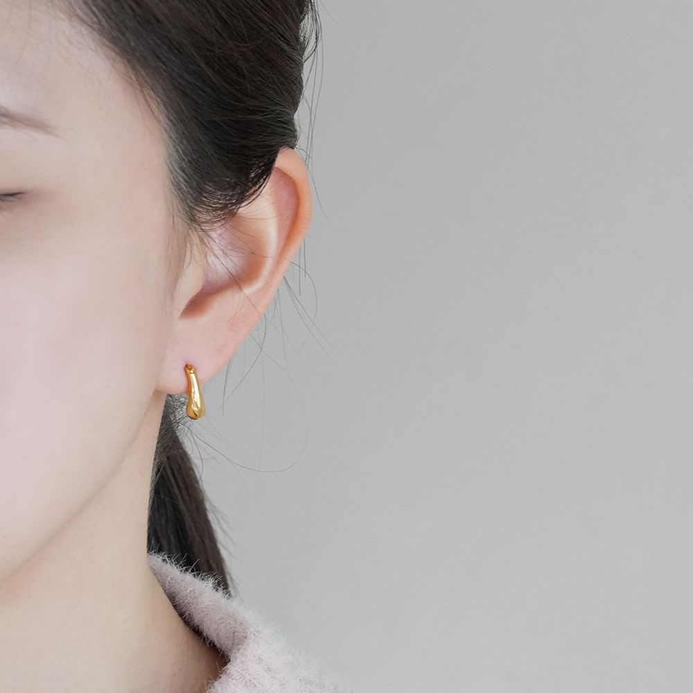 실버925 V 원터치 링 은 귀걸이 볼드 - 상세 이미지 4