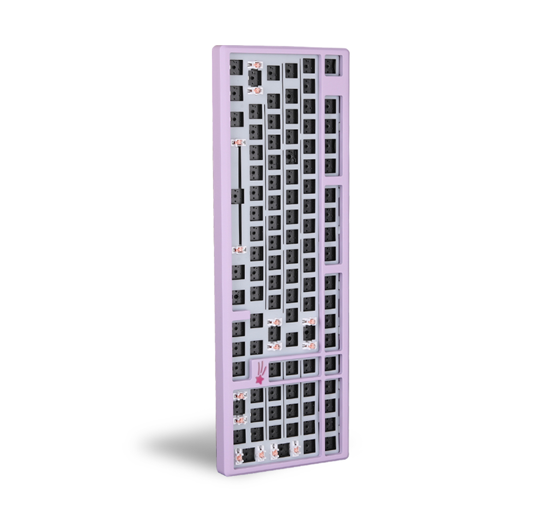 가츠 스텔라100 베어본 퍼플 풀알루미늄 핫스왑 유선 매크로 단축키 커스텀 조약돌 키보드
