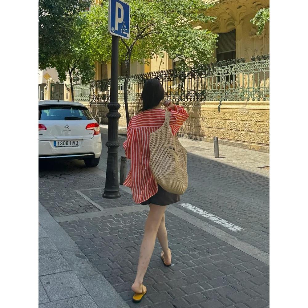 핑계고 57화 김나영 셔츠 블라우스 스트라이프 레드 의상 옷 패션 - 상세 이미지 5