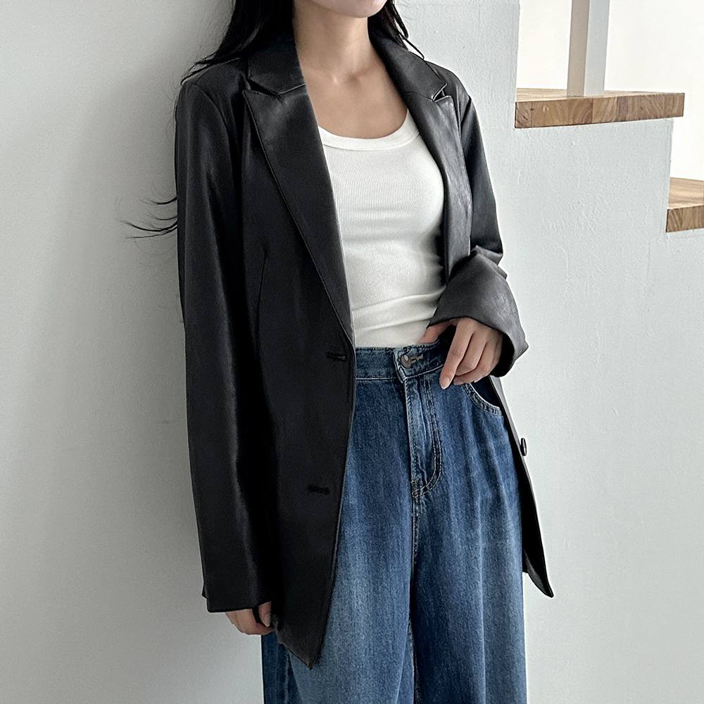 리바이스 여성 더블 가죽 자켓