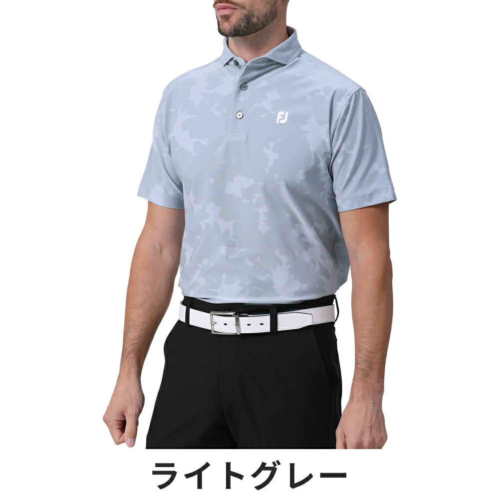 풋조이 FOOTJOY 플로랄 카모 자카드 반팔 와이드 카라 골프 셔츠 FJ-S24-S22 - 상세 이미지 4