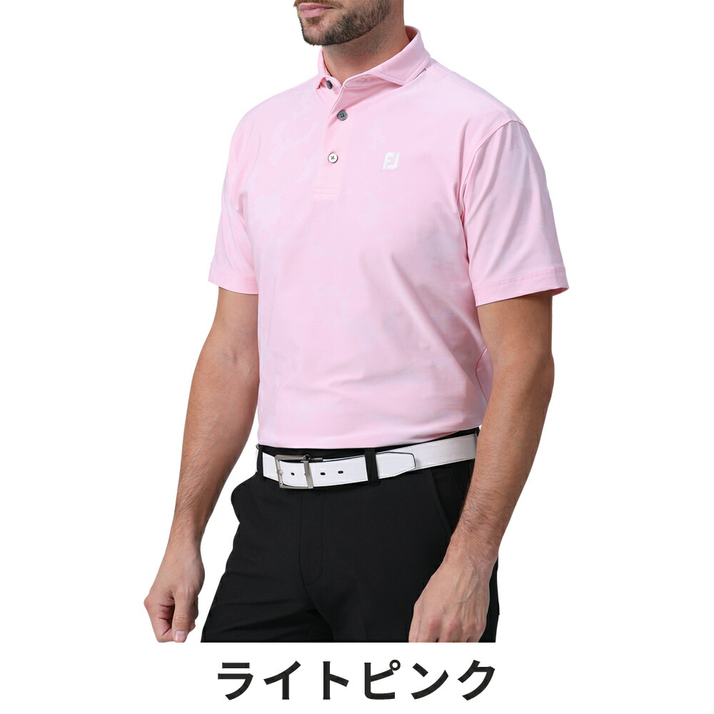 풋조이 FOOTJOY 플로랄 카모 자카드 반팔 와이드 카라 골프 셔츠 FJ-S24-S22 - 상세 이미지 2