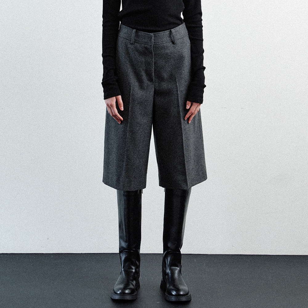 wool bermuda pants (charcoal) - 상품 이미지