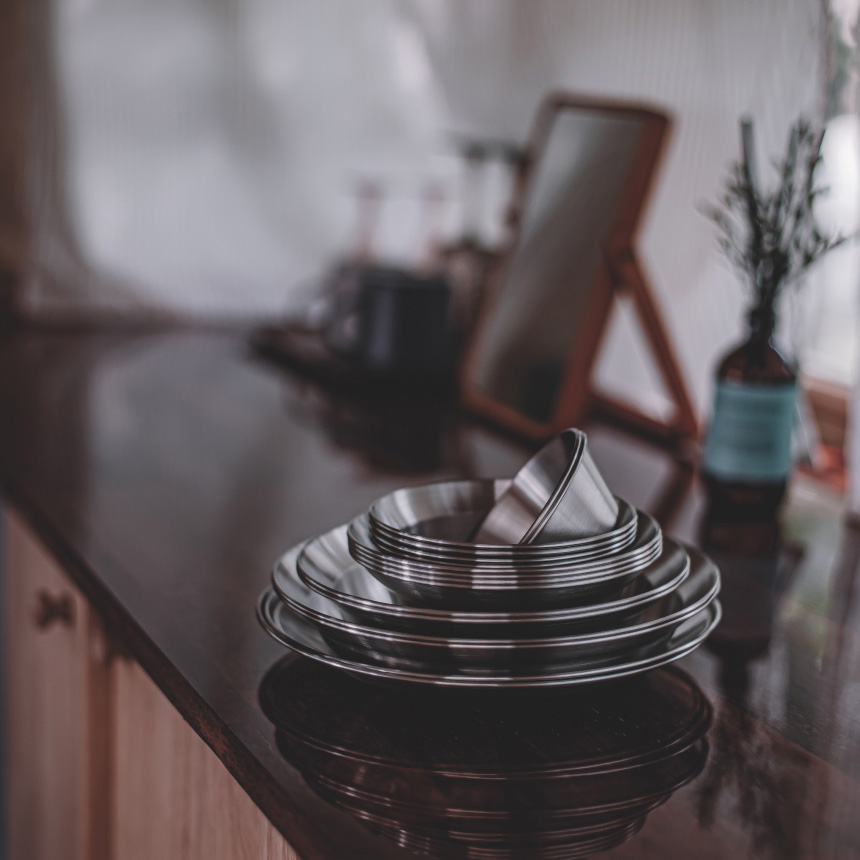 키녹스 캠핑 그릇 접시 스텐 식기 STS304 6호