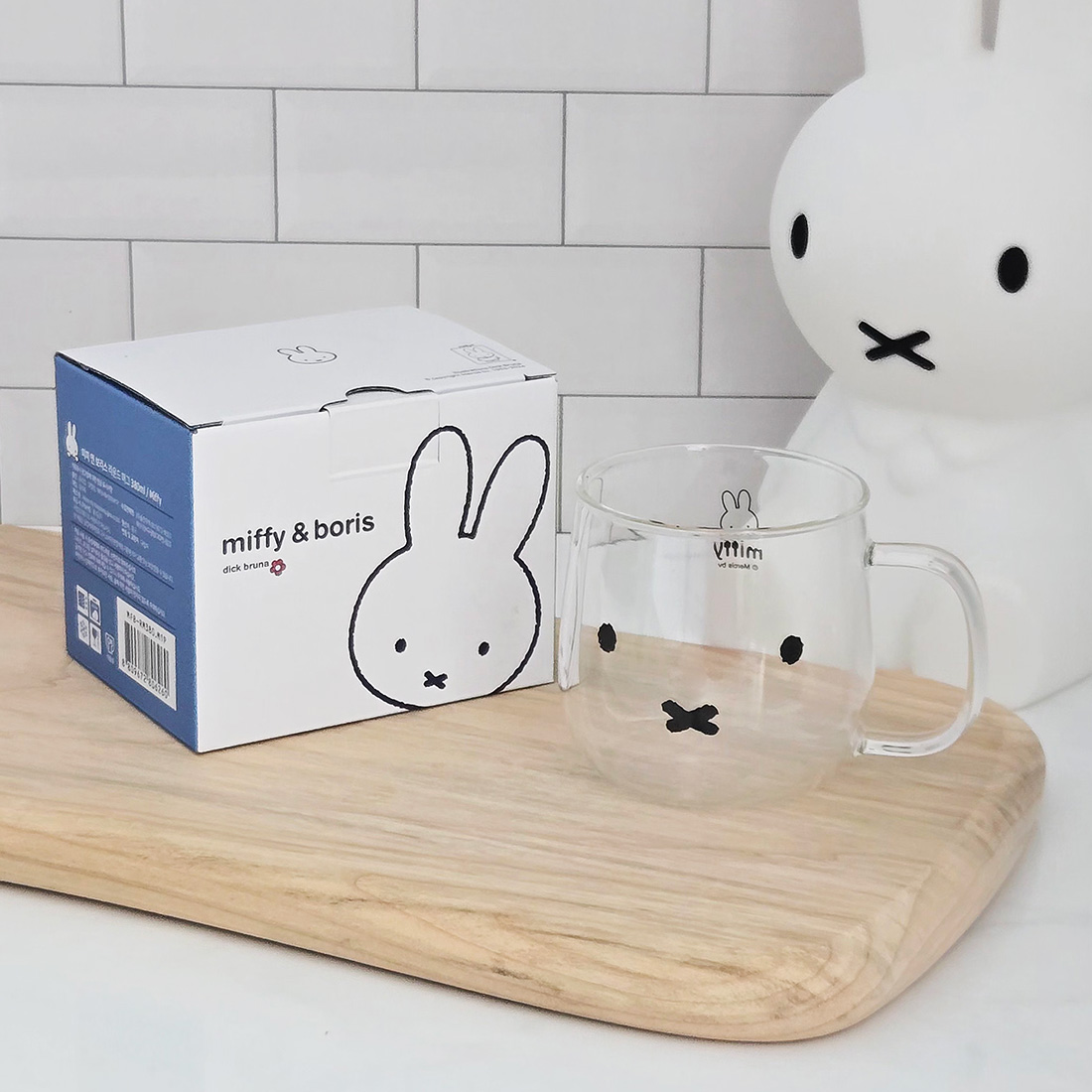 [에지리x미피] 내열유리 라운드 머그 컵 500ml, 2개, MIFFY+BORIS - 상세 이미지 4