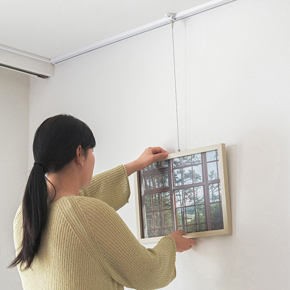 액자걸이 와이어 무타공 그림걸이 액자레일 천정 몰딩 설치