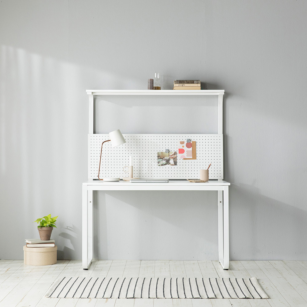 장인가구 애스턴 철제 타공판 선반형 데스크 책상 1200