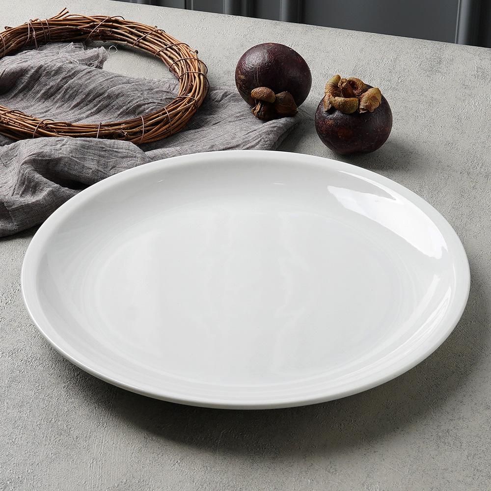 SATURNIA 로마 접시 오븐용 디저트 원형 오발 그릇 28cm, 디너접시 - 상품 이미지