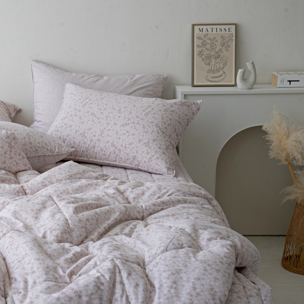 세미마이크로 알러지케어 나뭇잎 먼지없는 간절기 호텔 침구 퀸 이불 세트