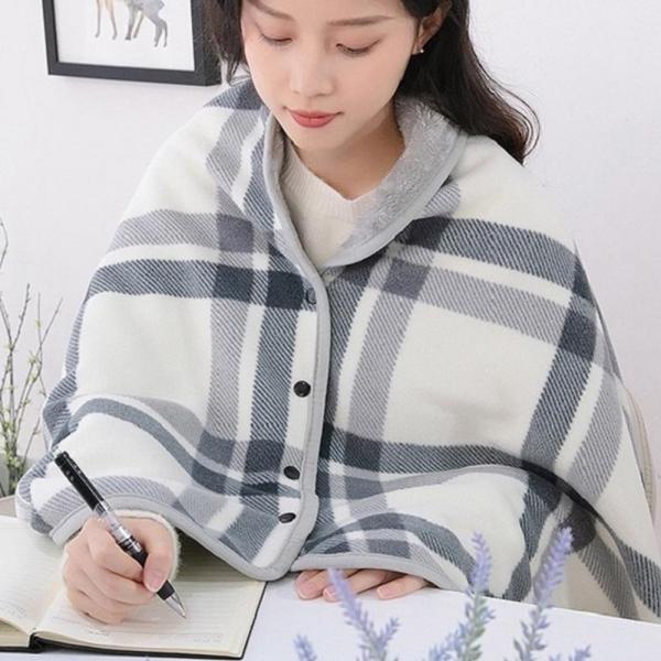 극세사 무릎담요 어깨 망토형 똑딱이 블랭킷 차량용 이불 사무실 학교 - 상세 이미지 3