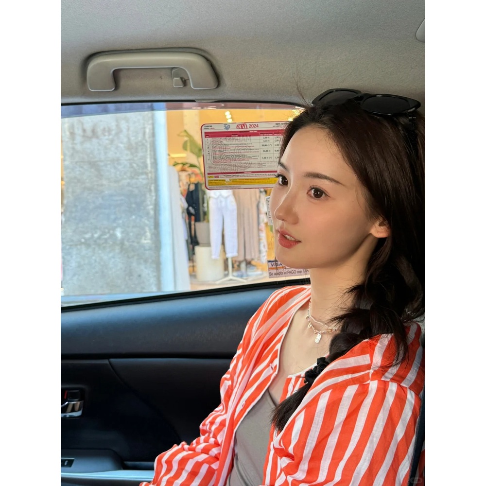 핑계고 57화 김나영 셔츠 블라우스 스트라이프 레드 의상 옷 패션 - 상세 이미지 3