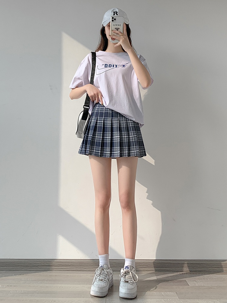 에스파 카리나 스커트 치마 공항패션 테니스 체크 의상 옷 패션 - 상세 이미지 3
