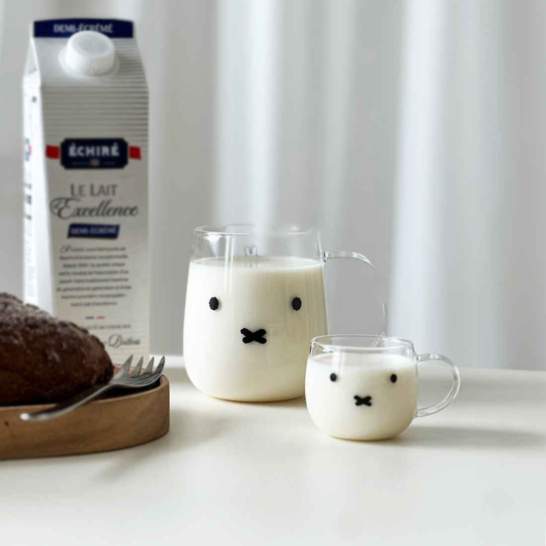 [에지리x미피] 내열유리 라운드 머그 컵 380ml, 2개, MIFFY+BORIS - 상세 이미지 2