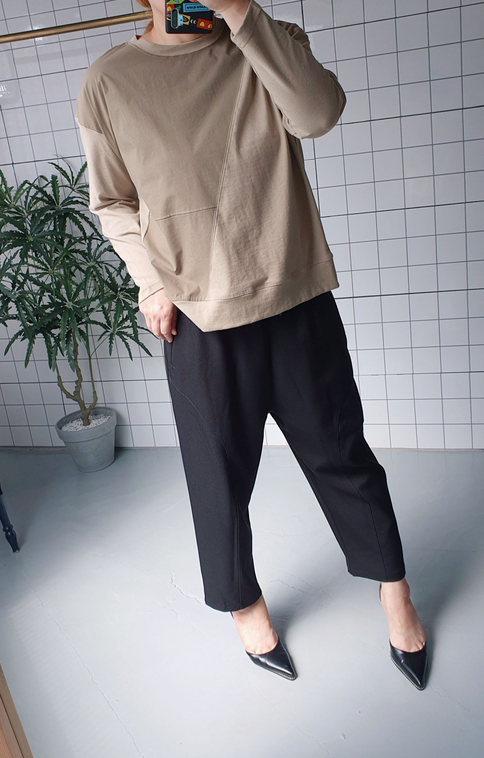 (무배)환절기 세미정장룩 슬랙스 배기바지 - 상세 이미지 2