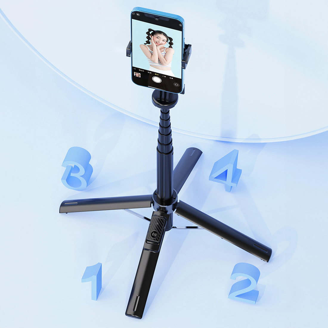 스마트폰 아이폰 삼각대 짐벌 사각지지 셀카봉 삼각대 셀카 블루투스 셀카봉