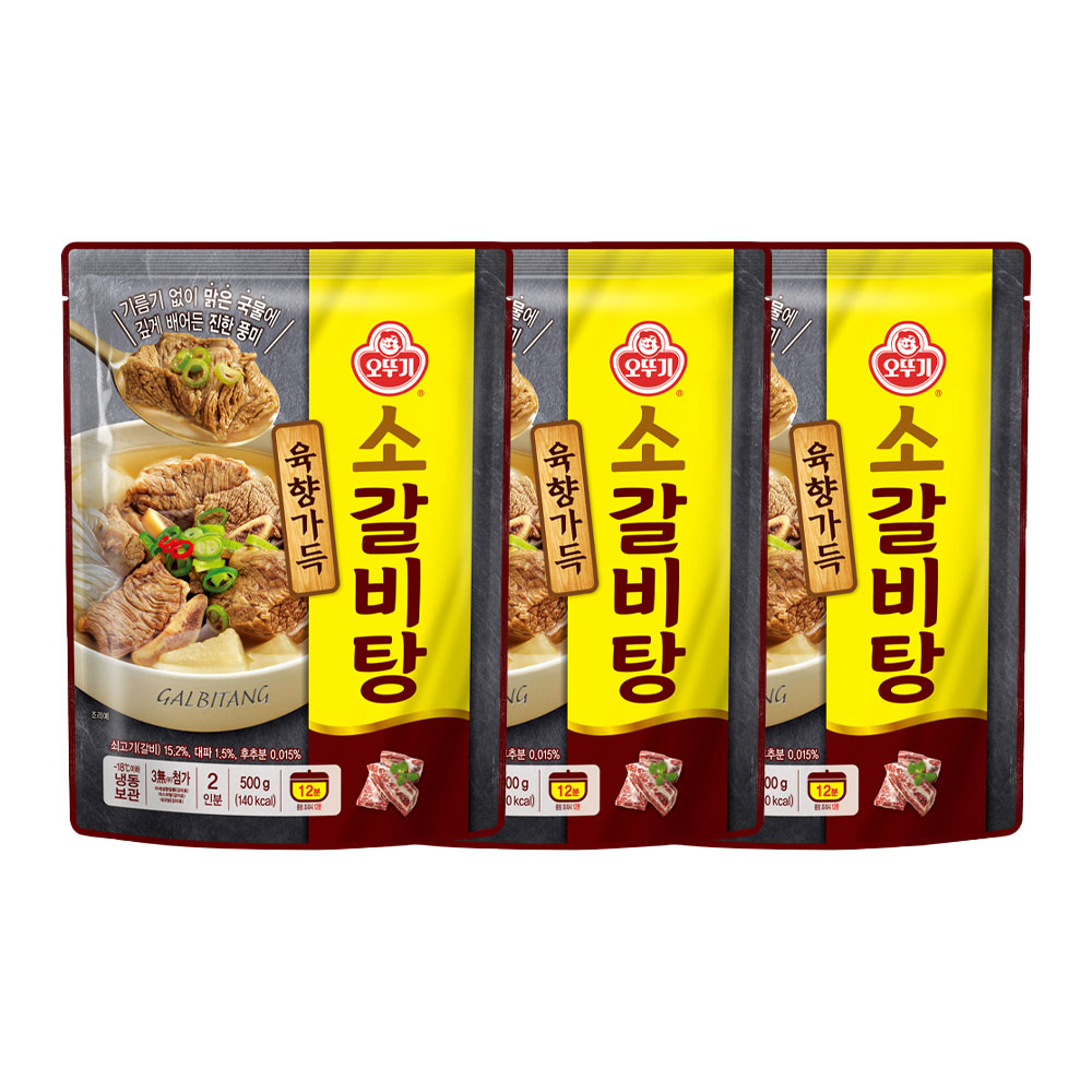 [소비기한 10월 15일까지] 오뚜기 육향가득 소갈비탕 500g 3개