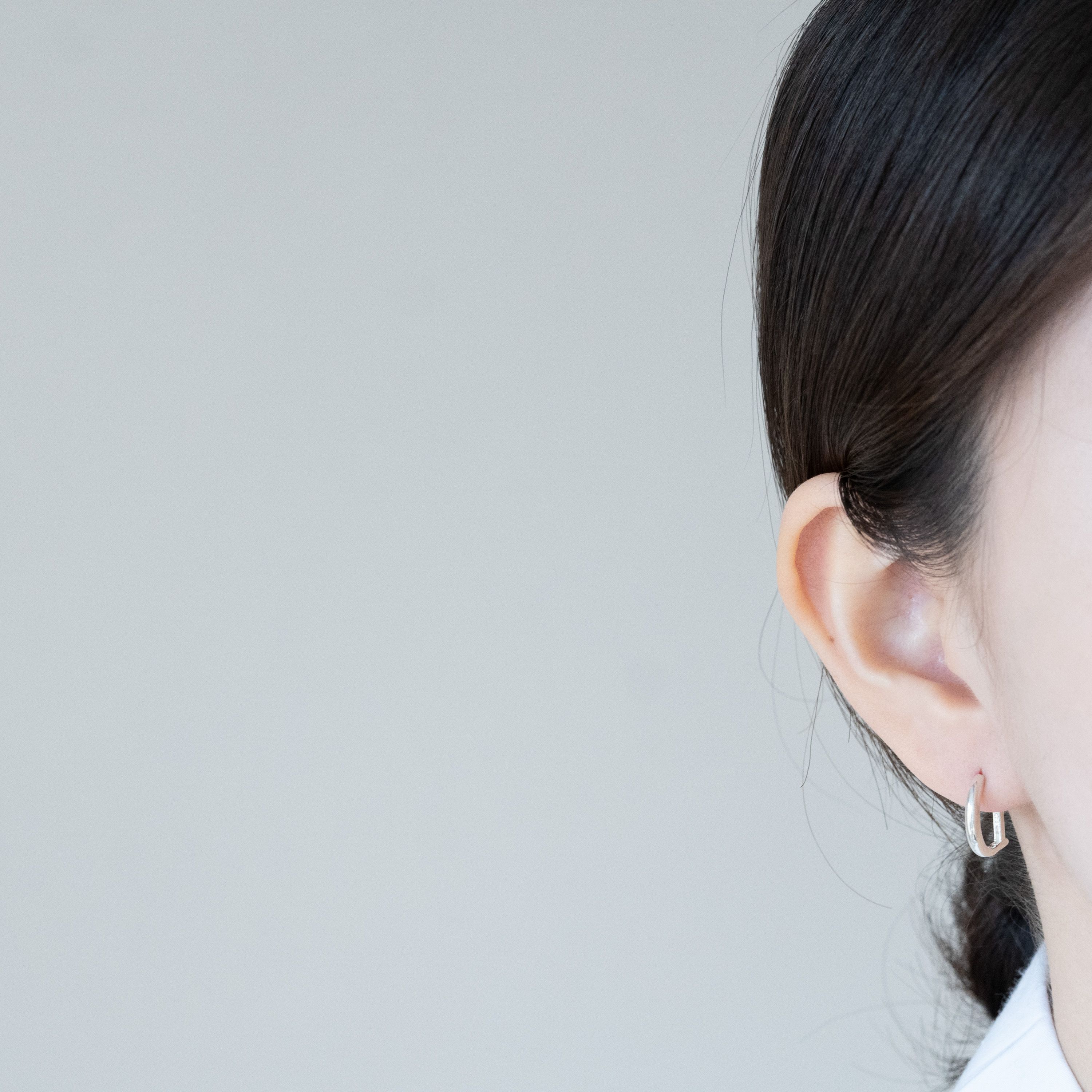 실버925 D 원터치 얇은 은 귀걸이 - 상세 이미지 5