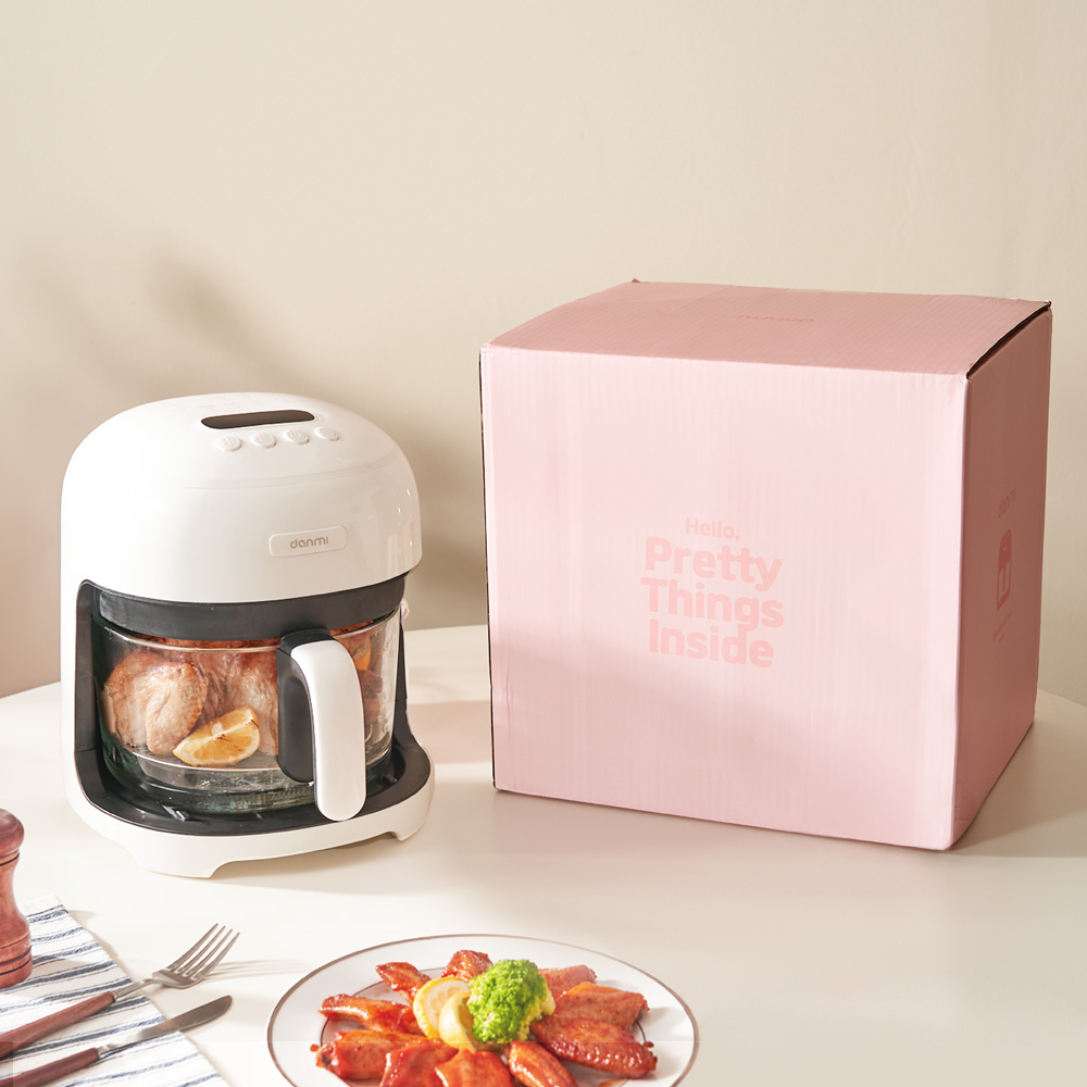 단미 유리 바스켓 글라스 에어프라이어 3.5L 소형 미니 에어프라이기