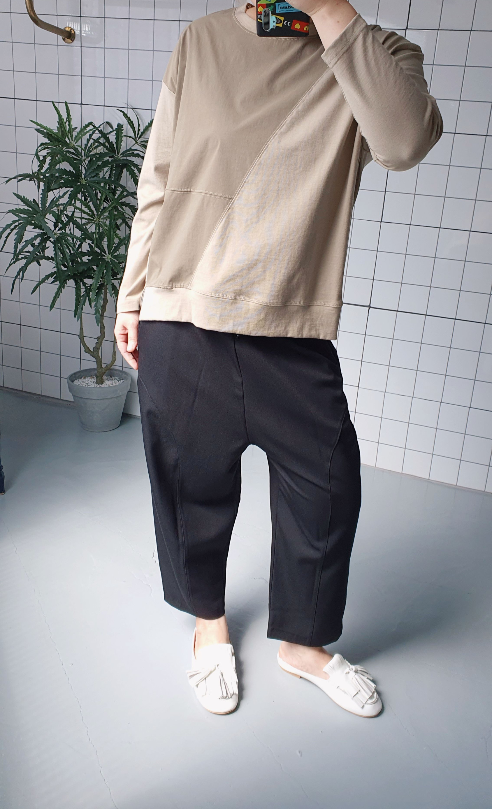 (무배)환절기 세미정장룩 슬랙스 배기바지 - 상세 이미지 4