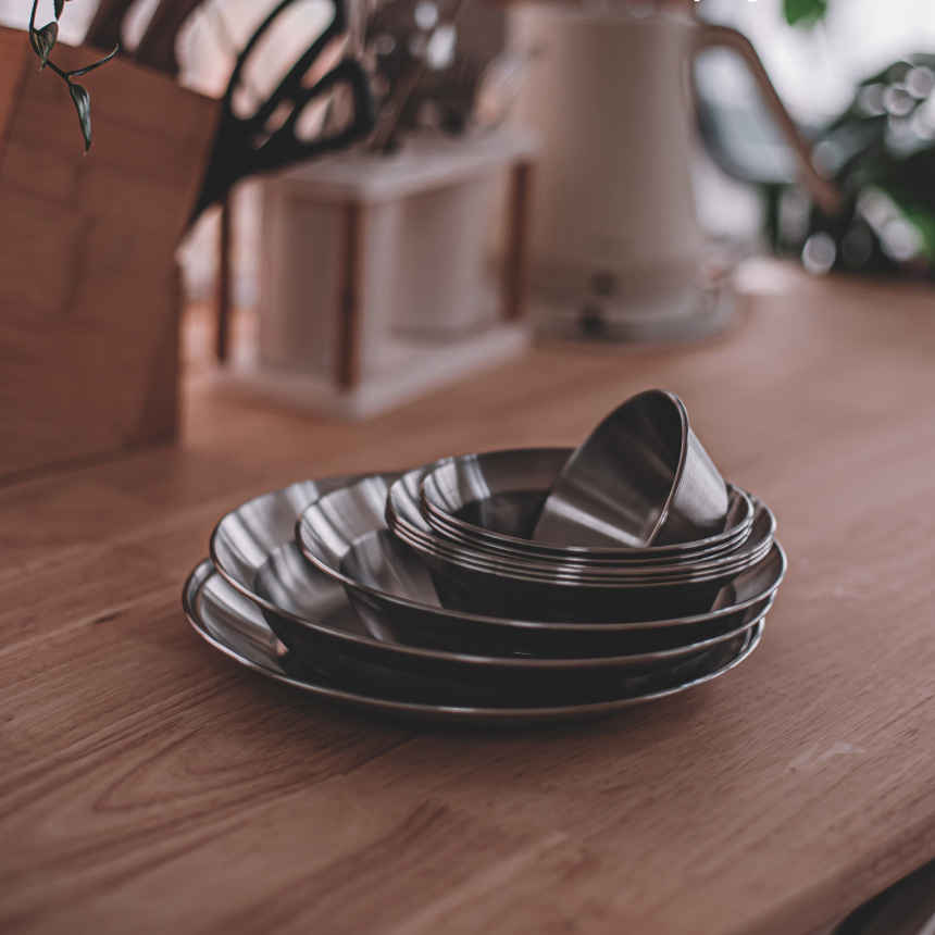 키녹스 캠핑 그릇 접시 스텐 식기 STS304 6호