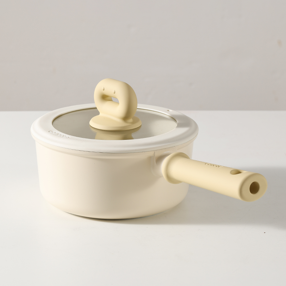 까로떼 리틀빈 인덕션냄비 편수 라면냄비 18cm, 크림옐로우 - 상세 이미지 2