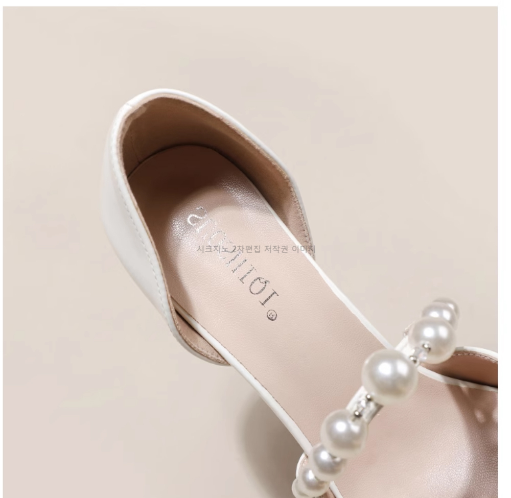 리에드 8cm 에나멜 스틸레토 진주 하이힐 3color 상세 이미지 33