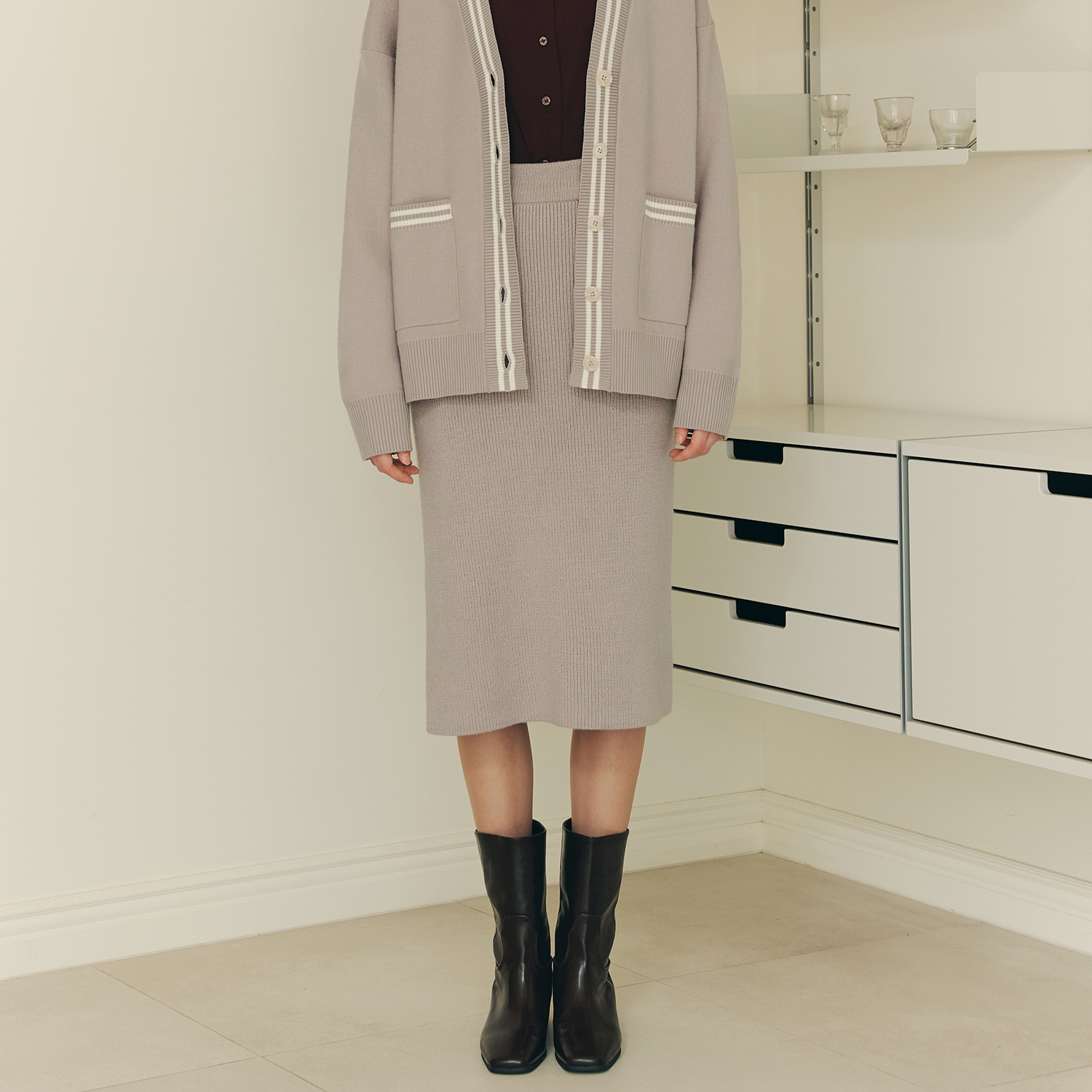 [제로스트릿][2컬러] 포켓 니트 스커트 POCKET KNIT SKIRT - 상세 이미지 4