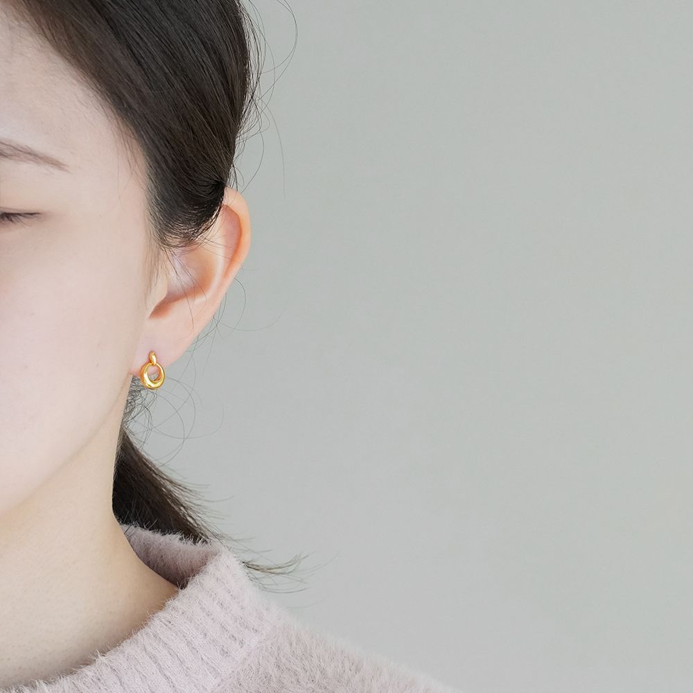 실버925 도넛 스터드 은 귀걸이 볼드 데일리 - 상세 이미지 4